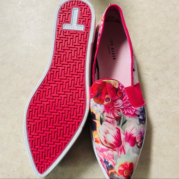 Ted Baker Thfia Pink Floral Pointy Toe Sneakers - Picture 7 of 7